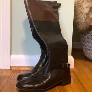 Knee high women’s riding boot - Black and Brown